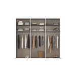 Dressing 271 cm lățime, 3 uși glisante cu oglindă, culoare alb alpin, 223 cm înălțime, compartimentare premium cu 9 compartimente și 6 rafturi, ideal pentru dormitor - imagine 4
