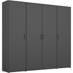 Dulap 187 cm lățime, 4 uși batante, culoare gri metalic, 194 cm înălțime, compartimentare premium cu 12 compartimente și 9 rafturi - imagine 2