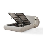 Pat Boxspring THALUMA PRO cu lada de depozitare, structura metalica, material si saltea premium cu topper integrat, LED-uri incorporate in capatai. - imagine 5