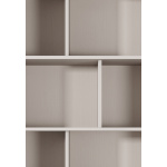 Bibliotecă living modernă 193 cm cu rafturi și spații de depozitare, MDF și PAL, finisaj beige, picioare metalice SERENA - imagine 5