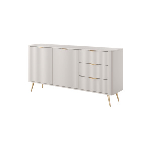 Comodă cashmere 163 cm cu design modern elegant, fronturi MDF și detalii metalice pentru living sau dormitor, spațiu generos de depozitare SERENA