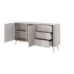 Comodă cashmere 163 cm cu design modern elegant, fronturi MDF și detalii metalice pentru living sau dormitor, spațiu generos de depozitare SERENA - imagine 4