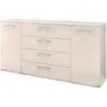 Comodă living modernă 160 cm cu 2 uși și 4 sertare, spațiu generos de depozitare, MDF și PAL, culoare crem - imagine 4