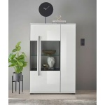 Set living modern cu 2 vitrine și comodă TV, alb lucios, design elegant și spațios pentru living contemporan - imagine 2