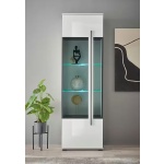 Set living modern cu 2 vitrine și comodă TV, alb lucios, design elegant și spațios pentru living contemporan - imagine 4