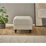 Otoman cu tapițerie textilă și umplutură cu arcuri tip federkern, design clasic elegant, șezut confortabil, utilizare multifuncțională, culoare ivory - imagine 4