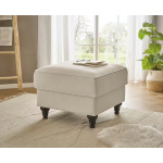 Otoman cu tapițerie textilă și umplutură cu arcuri tip federkern, design clasic elegant, șezut confortabil, utilizare multifuncțională, culoare ivory