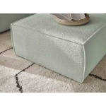 Otoman tapitat, culoare verde menta, 80 cm, design modern si versatil, ideal pentru relaxare si completarea zonei de living - imagine 3