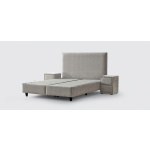 Pat Boxspring COMO cu ladă de depozitare, structura metalica, material și saltea premium cu topper integrat - imagine 3