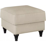 Otoman cu tapițerie textilă și umplutură cu arcuri tip federkern, design clasic elegant, șezut confortabil, utilizare multifuncțională, culoare ivory - imagine 2