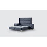 Pat Boxspring BELLA cu ladă de depozitare, structură metalică, material si saltea premium cu topper integrat - imagine 3