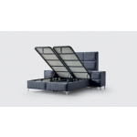 Pat Boxspring BELLA cu ladă de depozitare, structură metalică, material si saltea premium cu topper integrat - imagine 4