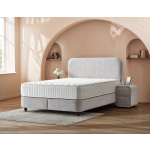 Pat Boxspring COMO PRO cu ladă de depozitare, structură metalică, material si saltea premium, design minimalist - imagine 4