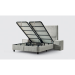 Pat Boxspring DIANA cu ladă de depozitare, structură metalică, material si saltea premium cu topper integrat - imagine 5