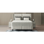 Pat Boxspring DIANA cu ladă de depozitare, structură metalică, material si saltea premium cu topper integrat - imagine 3