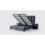 Pat Boxspring HERMES cu lada de depozitare, structura metalica, material si saltea premium cu topper integrat - imagine 4