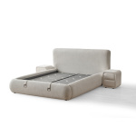 Pat Boxspring SENSO cu ladǎ de depozitare, structurǎ metalicǎ, material si saltea premium cu topper integrat - imagine 4