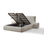 Pat Boxspring SENSO cu ladǎ de depozitare, structurǎ metalicǎ, material si saltea premium cu topper integrat - imagine 5