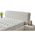 Pat Boxspring SENSO cu ladǎ de depozitare, structurǎ metalicǎ, material si saltea premium cu topper integrat - imagine 6