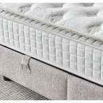 Pat Boxspring LUNARO cu lada de depozitare, structura metalica, saltea premium cu topper integrat, material premium - imagine 5