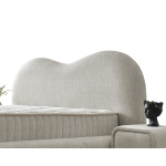 Pat Boxspring SERENITY cu ladǎ de depozitare, structurǎ metalicǎ, material si saltea premium, cu topper integrat - imagine 4