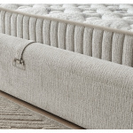 Pat Boxspring SERENITY cu ladǎ de depozitare, structurǎ metalicǎ, material si saltea premium, cu topper integrat - imagine 5
