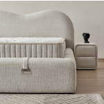 Pat Boxspring SERENITY cu ladǎ de depozitare, structurǎ metalicǎ, material si saltea premium, cu topper integrat - imagine 6