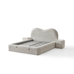 Pat Boxspring SERENITY cu ladǎ de depozitare, structurǎ metalicǎ, material si saltea premium, cu topper integrat - imagine 7