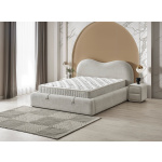 Pat Boxspring SERENITY cu ladǎ de depozitare, structurǎ metalicǎ, material si saltea premium, cu topper integrat - imagine 10