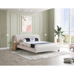 Pat Boxspring MILANO cu lada de depozitare, structura metalica, saltea premium, material catifelat
