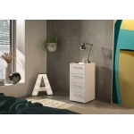 Comodă 40 cm lungime, 4 sertare, compartimentare premium, culoare alb alpin, 81 cm inaltime