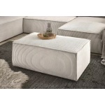 Otoman tapitat, culoare bej deschis, 102 cm, design modern si spatios, ideal pentru relaxare si completarea zonei de living