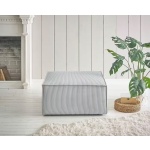 Otoman tapitat, culoare gri deschis, 80 cm, design modern si versatil, ideal pentru relaxare si completarea zonei de living