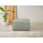 Otoman tapitat, culoare verde menta, 80 cm, design modern si versatil, ideal pentru relaxare si completarea zonei de living
