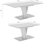 Masă dining extensibilă 140-180x90 cm, stejar-negru, material lemnos, înălțime 76 cm, design modern pentru bucătărie sau living - imagine 4
