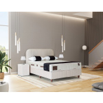 Pat Boxspring SIENNA cu ladǎ de depozitare, structurǎ metalicǎ, material si saltea premium