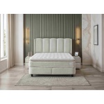 Pat Boxspring MAGNUM cu ladă de depozitare, structura metalica, material și saltea premium cu topper integrat - imagine 3