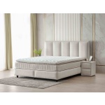 Pat Boxspring ASTORIA cu ladă de depozitare și saltea pocket spring cu topper integrat, design modern, tapițat premium - imagine 2