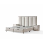 Pat Boxspring ASTORIA cu ladă de depozitare și saltea pocket spring cu topper integrat, design modern, tapițat premium - imagine 6