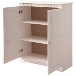 Comoda 86 cm lungime, 2 usi batante, culoare alba, 100 cm inaltime - imagine 2