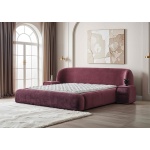 Pat Boxspring IVONE, structura metalica, material si saltea premium cu topper integrat - imagine 2