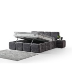 Pat Boxspring MARVEO cu ladǎ de depozitare, structurǎ metalicǎ, saltea premium cu topper integrat, material premium - imagine 3
