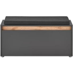 Băncuță pentru hol 100 cm, cu pantofar integrat și 4 compartimente, culoare gri antracit, material lemnos, design modern funcțional, 50 cm înălțime - imagine 3