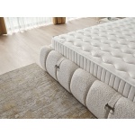 Pat Boxspring ZARO lada de depozitare, structura metalica, material si saltea premium - imagine 4