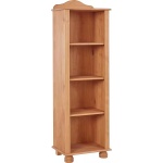 Bibliotecă stejar natural 45 cm cu 3 rafturi, design compact modern pentru living sau birou, 140 cm înălțime - imagine 2