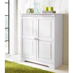 Comoda 86 cm lungime, 2 usi batante, culoare alba, 100 cm inaltime