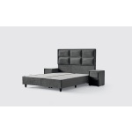 Pat Boxspring CARIA cu ladă de depozitare, structura metalica, material și saltea premium, design modern - imagine 4