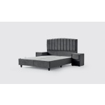 Pat Boxspring COSTA cu ladă de depozitare, structura metalica, material și saltea premium, design modern - imagine 4
