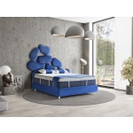Pat Boxspring OCEAN cu lada de depozitare, structura metalica, saltea premium, material catifelat - imagine 2