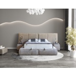 Pat Boxspring SEOSSA cu ladǎ de depozitare, structurǎ metalicǎ, material si saltea premium - imagine 2